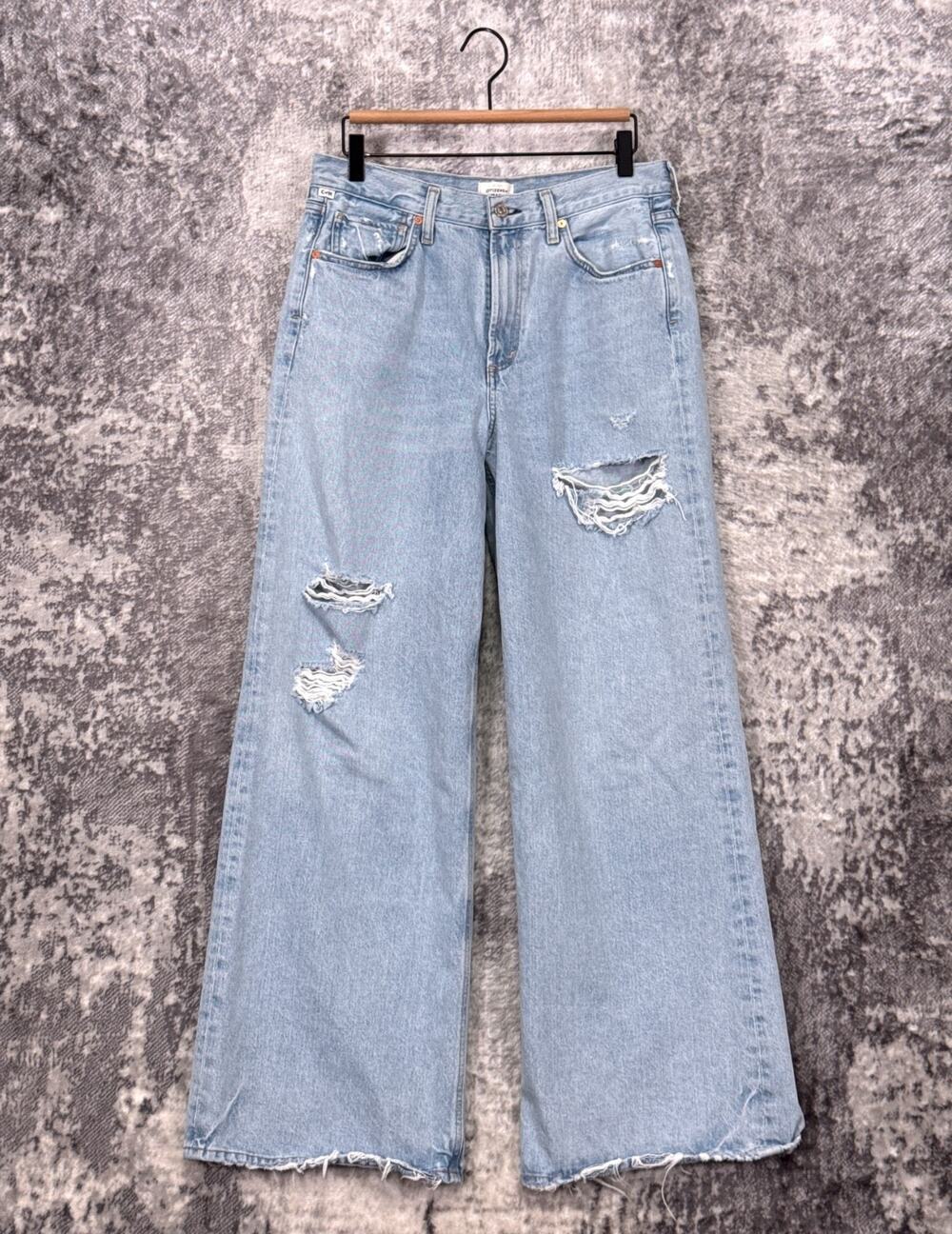Citizens of Humanity Jeans 29 Womens Paloma Baggy Wide Leg Distress Denim